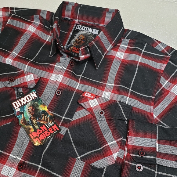 NWT Dixxon Men's Large "Iron Maiden 50th Anniversary" Flannel Shirt - Picture 1 of 12